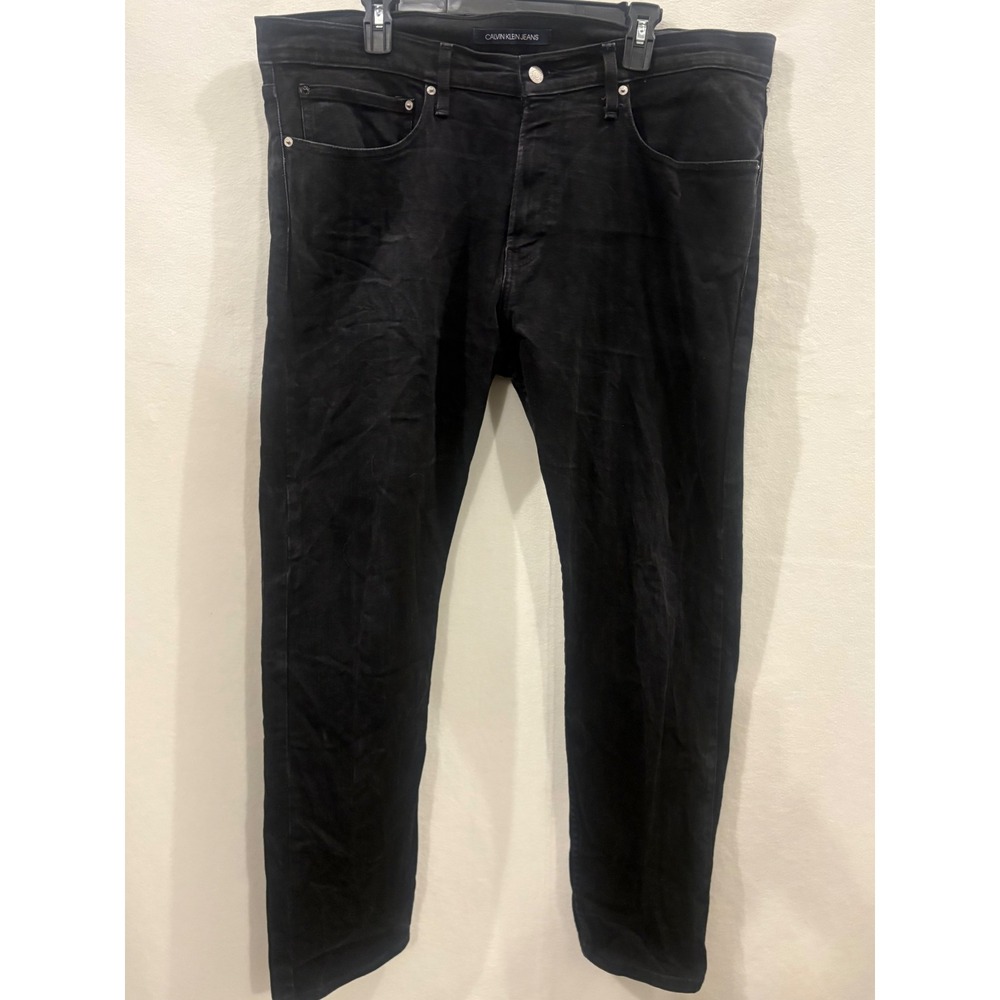 Calvin Klein Jeans Mens 38x30 Black CKJ 016 Skinny Fit Denim Pants